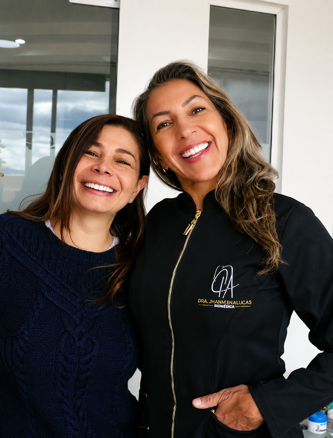 Paciente real compartiendo un momento cercano tras su tratamiento de diseño de sonrisa